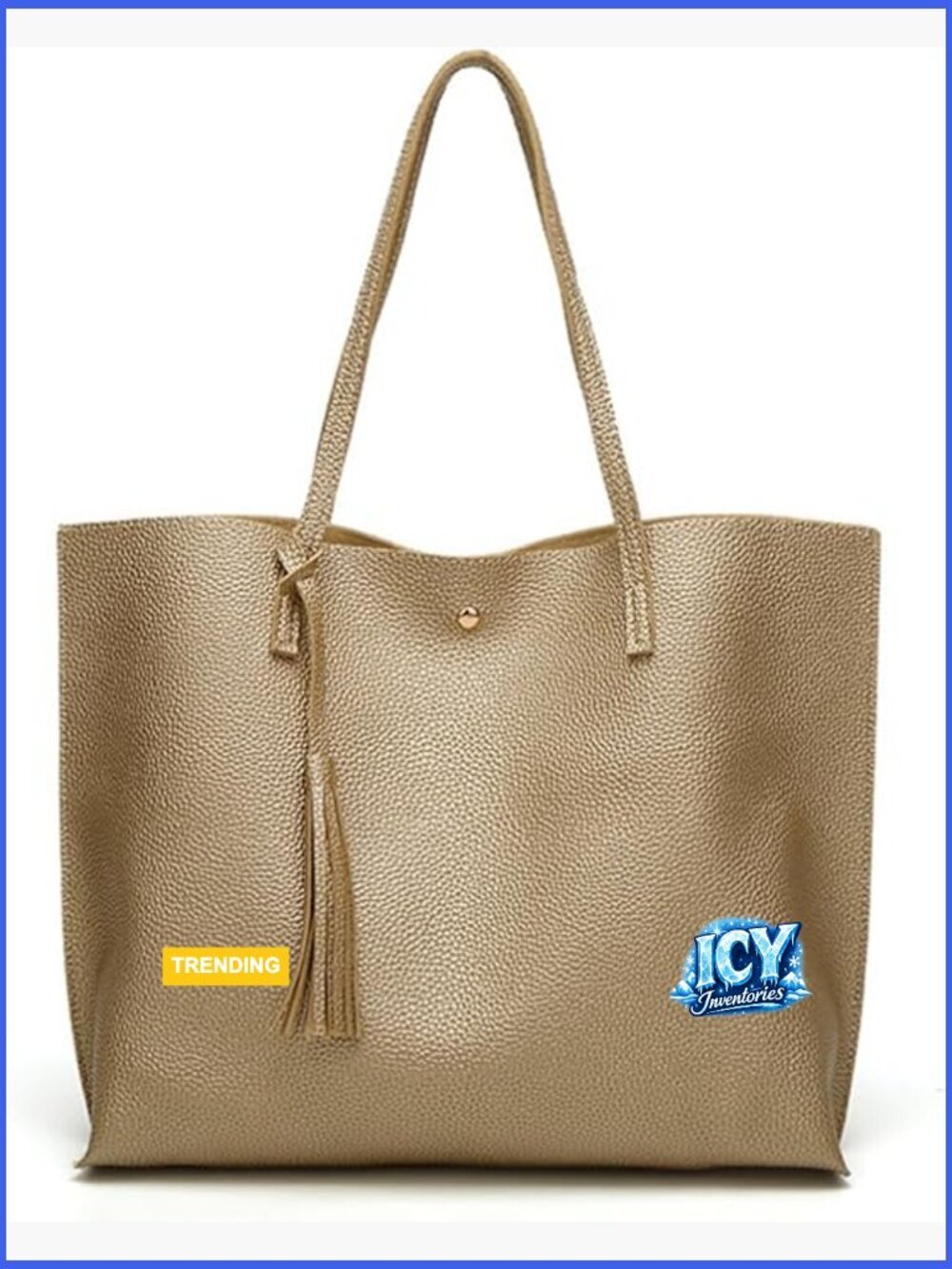 Soft Faux Leather Tote Shoulder Bag with Tassel Big Capacity
